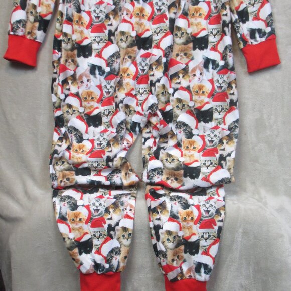 Tipsy Elves One Pc Sweatshirt Jumper Loungewear Pajamas Christmas Cat Kitty L - Picture 9 of 11
